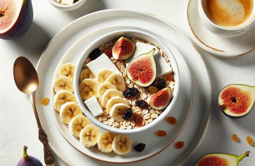 Baked Oats Banane Raisin et Figues avec Fromage Blanc