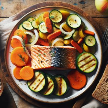 Délice de Saumon Grillé aux Légumes Colorés