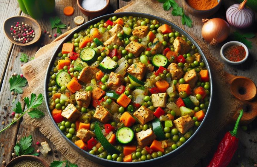 Lentilles Savoureuses aux Légumes et Poulet