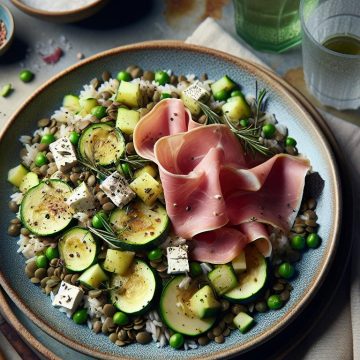 Délice de Courgettes au Jambon et Riz Lentilles