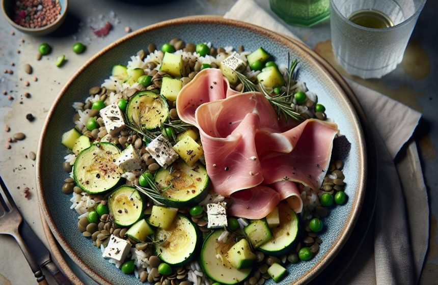 Délice de Courgettes au Jambon et Riz Lentilles