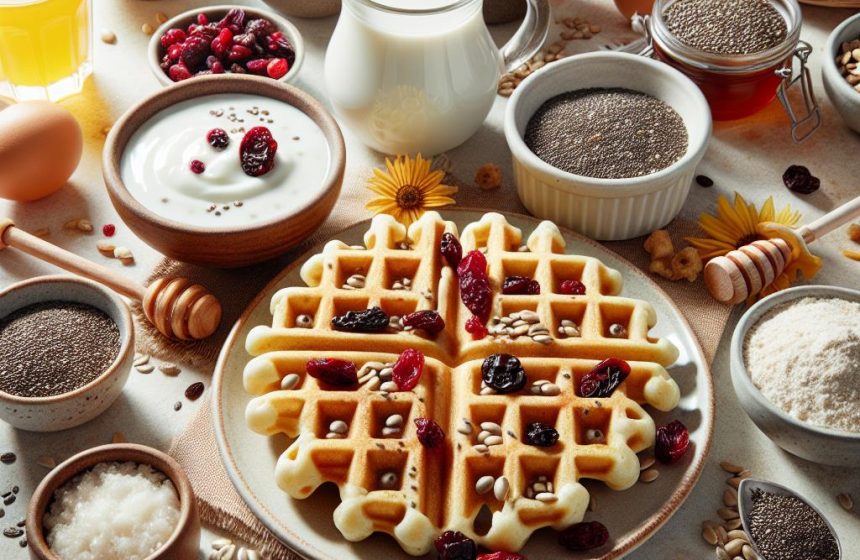 Gaufres Nutritives aux Graines de Chia, Cranberry et Tournesol