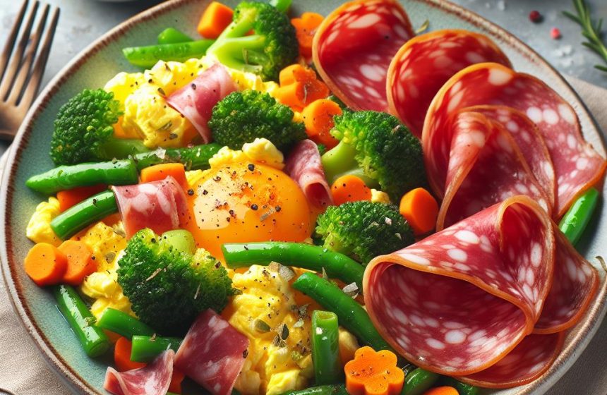 Délice Provençal aux Œufs Brouillés et Charcuterie