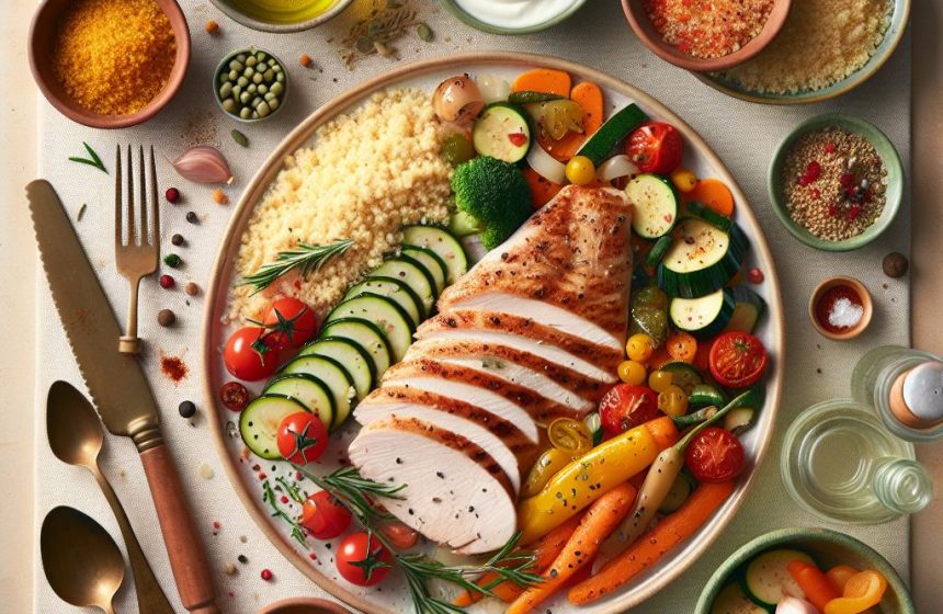 Escalope de Dinde à la Semoule Semi-Complète et Légumes du Soleil