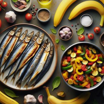 Anchois Savoureux à la Ratatouille et Banane en Dessert
