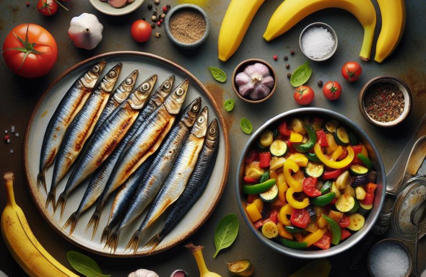 Anchois Savoureux à la Ratatouille et Banane en Dessert