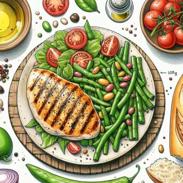 Délice de Poulet Grillé aux Haricots et Tomates Vinaigrette