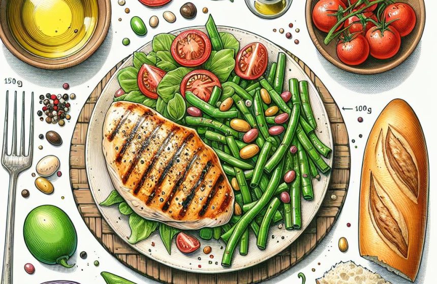 Délice de Poulet Grillé aux Haricots et Tomates Vinaigrette