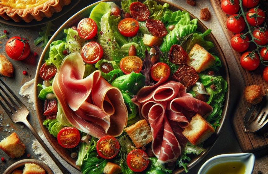 Salade Gourmande et Quiche Rustique