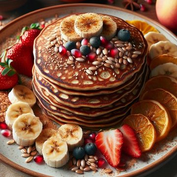 Crêpes Délicieuses à la Farine de Lin et Coco avec Fruits de Saison