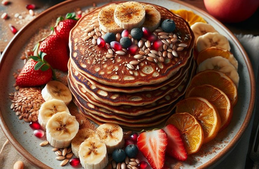 Crêpes Délicieuses à la Farine de Lin et Coco avec Fruits de Saison