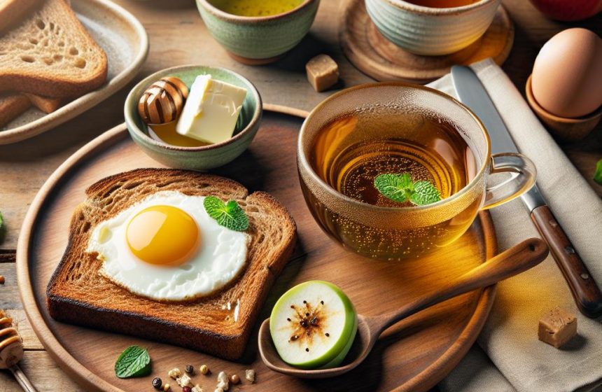 Délice Matinal au Pain de Seigle et Thé Vert
