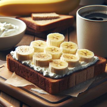 Délice Matinal au Fromage Fouetté et Banane