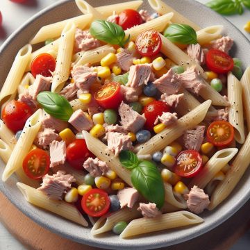 Salade de Pâtes Penne Semi-Complet au Thon et Skyr