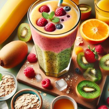 Smoothie Énergisant Banane Kiwi Framboise