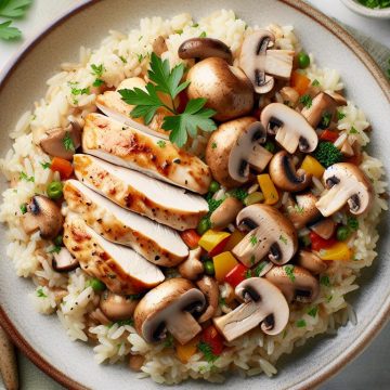 Riz au Poulet et Champignons Savoureux