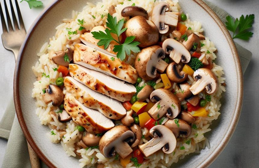 Riz au Poulet et Champignons Savoureux