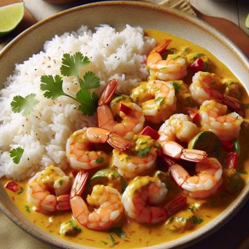 Crevettes Curry Coco avec du Riz