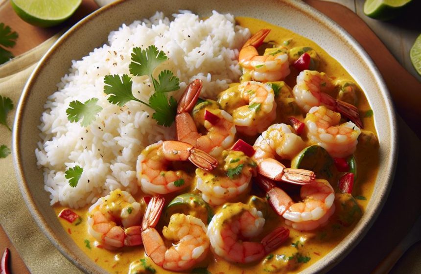 Crevettes Curry Coco avec du Riz