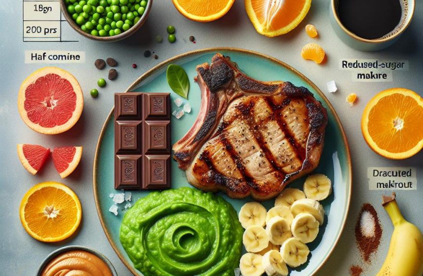 Côte de Porc Gourmande avec Purée de Pois Cassés et Douceurs Fruitées