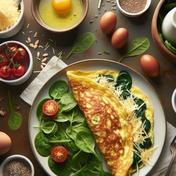 Omelette Gourmande et Salade Verte Croquante