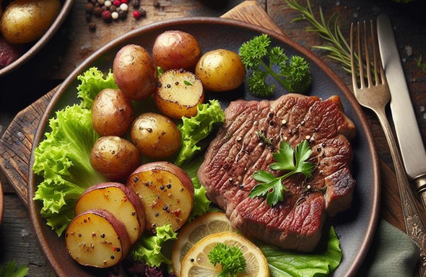 Veau Sauté avec Sucrine et Pommes de Terre Grenailles