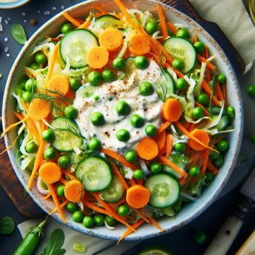 Salade Croquante de Carottes et Petits Pois à la Sauce Crémeuse