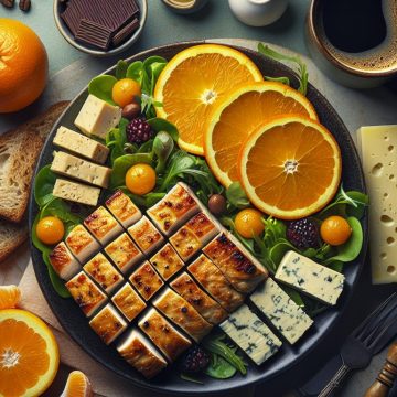 Délice de Poulet en Bricks avec Agrumes et Salade Verte