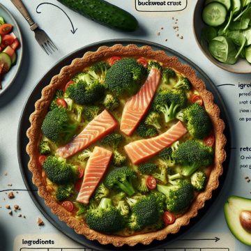 Tarte au Brocoli et Truite avec Pâte au Sarrasin