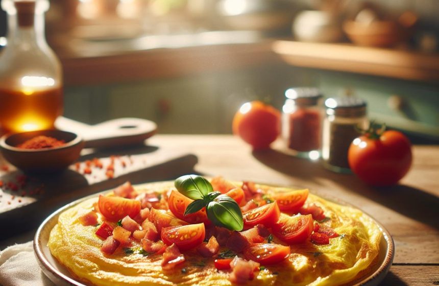 Omelette aux Tomates et Lardons Végétaux