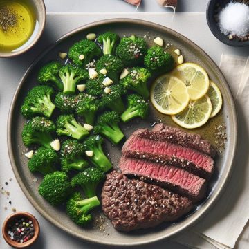 Steak Haché Boucher et Brocolis Sautés