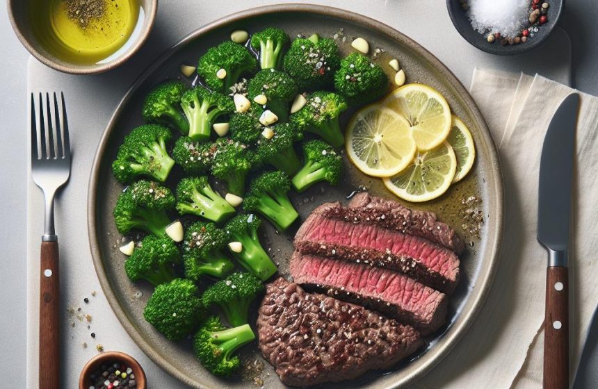 Steak Haché Boucher et Brocolis Sautés