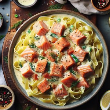 Tagliatelles au Saumon avec une Sauce Crémeuse