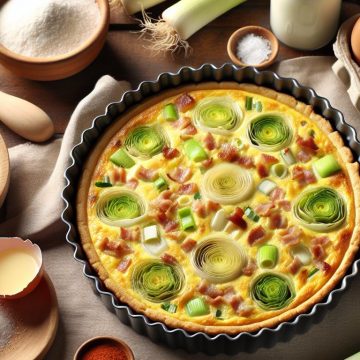 Quiche Poireaux et Allumettes de Bacon sans Pâte