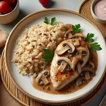 Délice de Poulet aux Champignons et Riz Complet