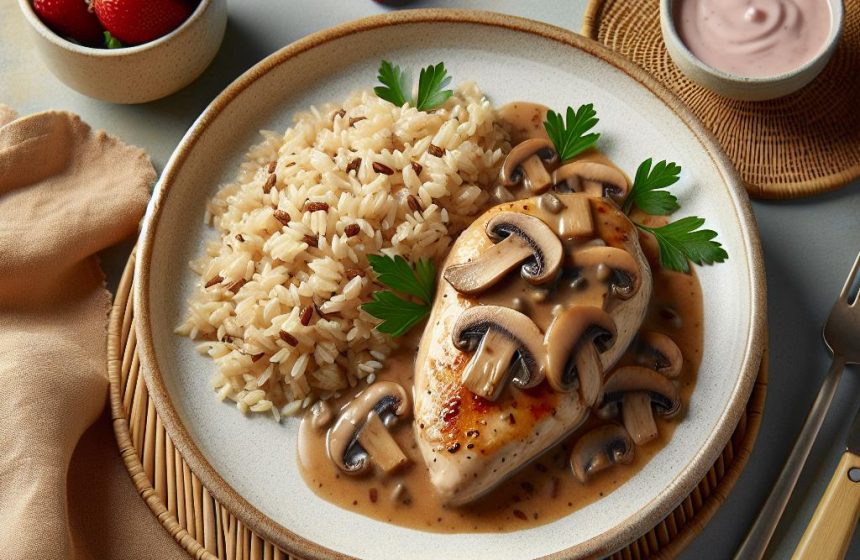 Délice de Poulet aux Champignons et Riz Complet
