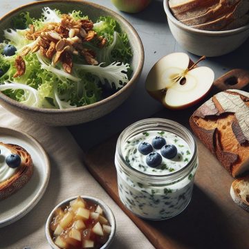 Délice de Mâche et Céleri Rémoulade avec Pain de Campagne et Douceur Myrtille