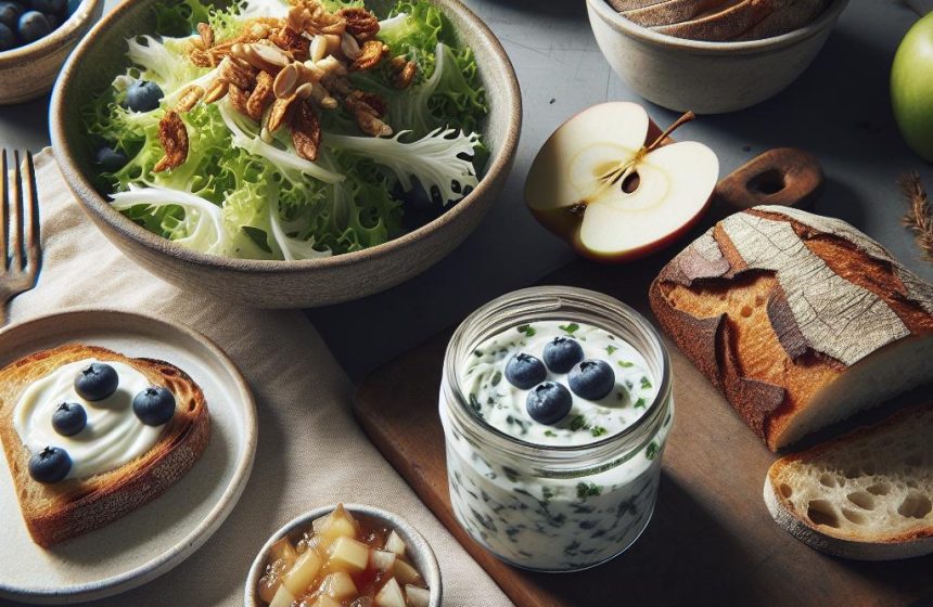 Délice de Mâche et Céleri Rémoulade avec Pain de Campagne et Douceur Myrtille