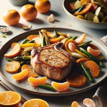 Côte de Porc Savoureuse et Agrumes en Harmonie