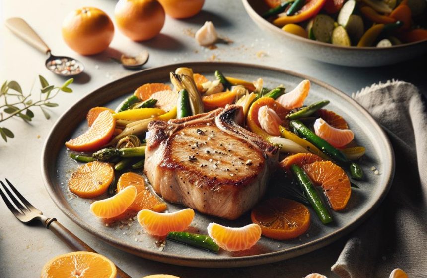 Côte de Porc Savoureuse et Agrumes en Harmonie
