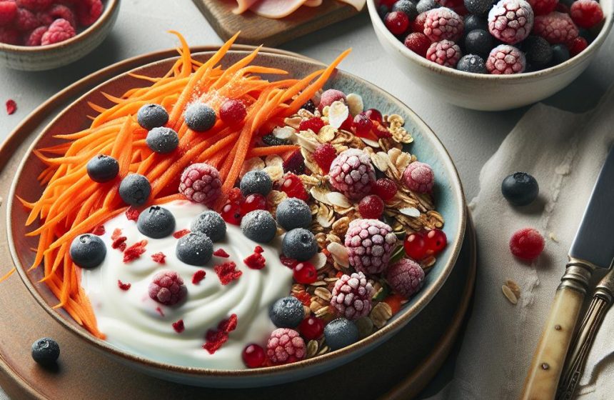 Salade Croquante et Bol de Muesli aux Fruits Rouges