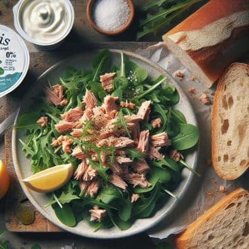 Salade de Roquette au Thon et Pain de Campagne