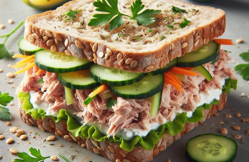 Sandwich Thon et Crudités sur Pain aux Céréales