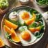 Délice d’Oeufs au Plat avec Salade Verte et Orange