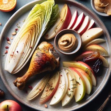 Cuisse de Poulet Rôti aux Fruits et Endive Braisée