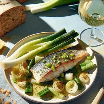 Filet de Colin aux Poireaux Vinaigrette et Pain Complet