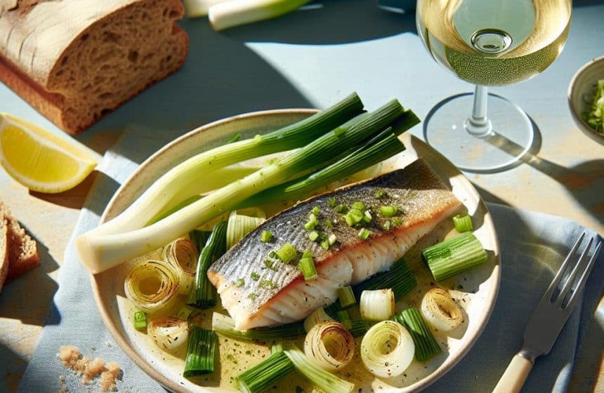 Filet de Colin aux Poireaux Vinaigrette et Pain Complet