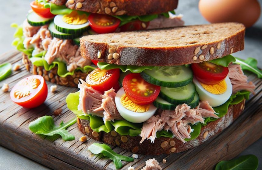 Sandwich Gourmand au Thon et Légumes Croquants