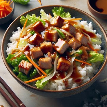 Salade Gourmande de Mâche au Porc et Riz Blanc