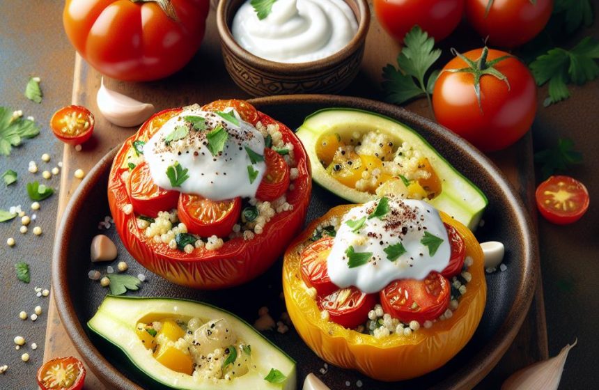 Tomates et Courgettes Farcies au Yaourt Grec et Coco